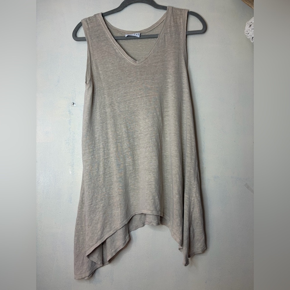 Women’s Habitat Asymmetrical linen tank lagenlook scandi size S